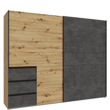 Szafa przesuwna 2-drzwiowa W2QS52331-C752 Dąb Artisan / Beton Ciemnoszary WINN 2 Podstawowe