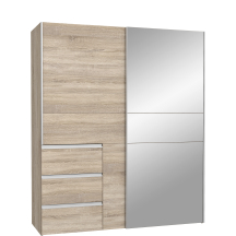 Szafa przesuwna 2-drzwiowa z lustrem W2QS8233S-D30F Dąb Sonoma WINN 2 Podstawowe