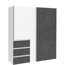 Szafa ubraniowa przesuwna 2-drzwiowa W2QS823E71-C594 Biały / Beton Ciemoszary WINN 2 Podstawowe
