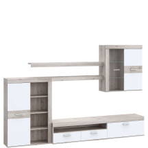 Meblościanka ZUMBA Dąb Piaskowy / Biały ZMBM01L-P79F ZUMBA Podstawowe