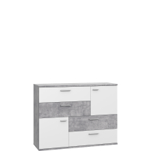 Komoda 4 szuflady 2 szafki SKIVE Biały / Beton Jasny SKVK46-C251 Podstawowe