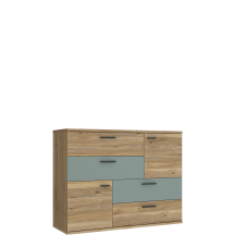 Komoda 4 szuflady 2 szafki SKIVE Szałwia / Dąb Artisan SKVK46-M748 Podstawowe