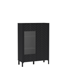 Kredens MM-3 z witryną Czarny MALUMI CZARNY Podstawowe