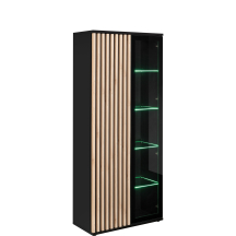 Witryna z oświetleniem Hickory Jackson / Czarny CAMERON Podstawowe