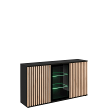 Komoda z oświetleniem Hickory Jackson / Czarny CAMERON Podstawowe