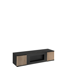 Szafka RTV z biokominkiem Hickory Jackson / Czarny CAMERON Podstawowe