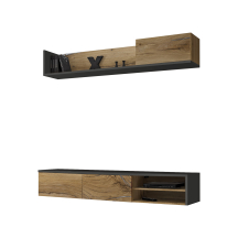 Meblościanka DALLAS Antracyt / Dąb Flagstaff DALLAS Podstawowe