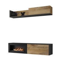 Meblościanka DALLAS B Antracyt / Dąb Flagstaff DALLAS Podstawowe