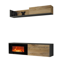 Meblościanka DALLAS E Antracyt / Dąb Flagstaff DALLAS Podstawowe