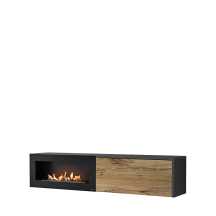 Szafka RTV z biokominkiem Antracyt / Dąb Flagstaff DALLAS Podstawowe