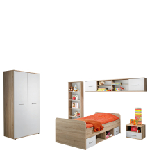 Zestaw mebli młodzieżowych DINO 2 Dąb Sonoma / Biały Mat DINO Podstawowe