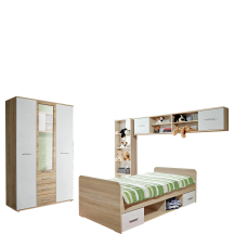 Zestaw mebli młodzieżowych DINO 3 Dąb Sonoma / Biały Mat DINO Podstawowe