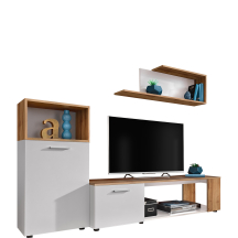 Meblościanka MAZE MZ1 Biały Mat / Dąb Wotan MAZE Podstawowe