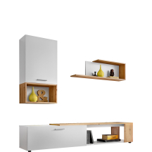 Meblościanka MAZE MZ2 Biały Mat / Dąb Wotan MAZE Podstawowe