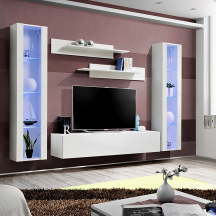 Meblościanka z oświetleniem A2 Biały / Biały Połysk FLY BIAŁY / BIAŁY POŁYSK Podstawowe