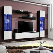 Meblościanka z oświetleniem A3 Czarny / Biały Połysk FLY CZARNY / BIAŁY POŁYSK Podstawowe