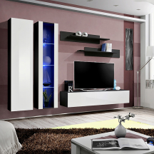 Meblościanka z oświetleniem A4 Czarny / Biały Połysk FLY CZARNY / BIAŁY POŁYSK Podstawowe