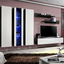 Meblościanka z oświetleniem C4 Czarny / Biały Połysk FLY CZARNY / BIAŁY POŁYSK Podstawowe