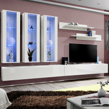 Meblościanka z oświetleniem E3 Biały / Biały Połysk FLY BIAŁY / BIAŁY POŁYSK Podstawowe