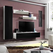 Meblościanka G1 Biały / Czarny Połysk FLY BIAŁY / CZARNY POŁYSK Podstawowe