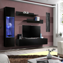 Meblościanka z oświetleniem G3 Czarny / Czarny Połysk FLY CZARNY / CZARNY POŁYSK Podstawowe