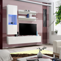 Meblościanka z oświetleniem H3 Biały / Biały Połysk FLY BIAŁY / BIAŁY POŁYSK Podstawowe