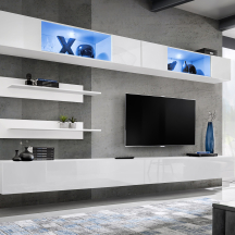 Meblościanka z oświetleniem I3 Biały / Biały Połysk FLY BIAŁY / BIAŁY POŁYSK Podstawowe