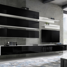 Meblościanka J1 Biały / Czarny Połysk FLY BIAŁY / CZARNY POŁYSK Podstawowe