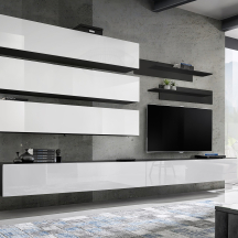 Meblościanka J1 Czarny / Biały Połysk FLY CZARNY / BIAŁY POŁYSK Podstawowe