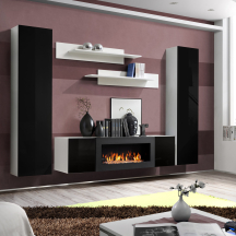 Meblościanka M1 Biały / Czarny Połysk FLY BIAŁY / CZARNY POŁYSK Podstawowe