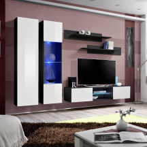 Meblościanka z oświetleniem O5 Czarny / Biały Połysk FLY CZARNY / BIAŁY POŁYSK Podstawowe