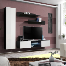 Meblościanka z oświetleniem R1 Czarny / Biały Połysk FLY CZARNY / BIAŁY POŁYSK Podstawowe