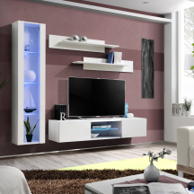 Meblościanka z oświetleniem R2 Biały / Biały Połysk FLY BIAŁY / BIAŁY POŁYSK Podstawowe