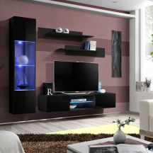 Meblościanka z oświetleniem R3 Czarny / Czarny Połysk FLY CZARNY / CZARNY POŁYSK Podstawowe