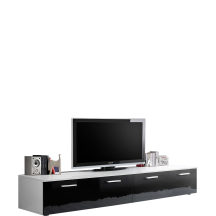 Szafka RTV DUO Biały Mat / Czarny Połysk Podstawowe