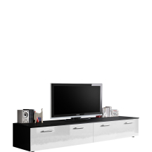 Szafka RTV DUO Czarny Mat / Biały Połysk Podstawowe