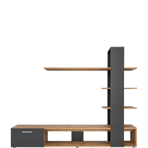 Meblościanka ECO Dąb Wotan / Czarny Podstawowe