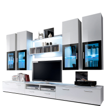 Meblościanka LYRA Biały Mat / Biały Połysk Podstawowe