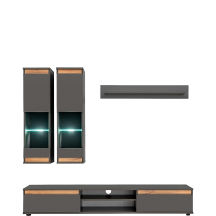 Meblościanka MODO Antracyt / Dąb Wotan Podstawowe