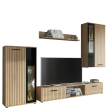 Meblościanka WOW Hickory Jackson / Czarne szkło Podstawowe