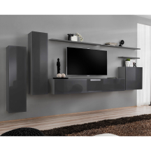 Meblościanka SWITCH SW 1 Grafit Mat / Grafit Połysk SWITCH GRAFIT Podstawowe