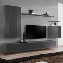 Meblościanka SWITCH SW 2 Grafit Mat / Grafit Połysk SWITCH GRAFIT Podstawowe