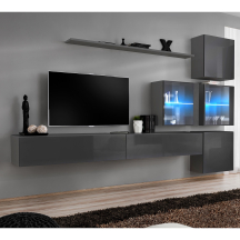 Meblościanka SWITCH SW 19 Grafit Mat / Grafit Połysk SWITCH GRAFIT Podstawowe