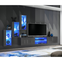 Meblościanka SWITCH SW 22 Grafit Mat / Grafit Połysk SWITCH GRAFIT Podstawowe