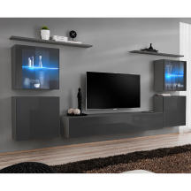 Meblościanka SWITCH SW 14 Grafit Mat / Grafit Połysk SWITCH GRAFIT Podstawowe