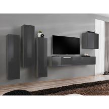 Meblościanka SWITCH SW 3 Grafit Mat / Grafit Połysk SWITCH GRAFIT Podstawowe