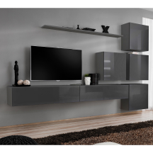 Meblościanka SWITCH SW 9 Grafit Mat / Grafit Połysk SWITCH GRAFIT Podstawowe