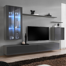 Meblościanka SWITCH SW 12 Grafit Mat / Grafit Połysk SWITCH GRAFIT Podstawowe