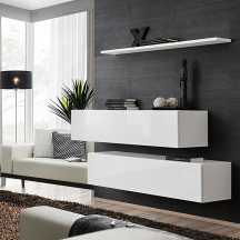 Zestaw dwóch szafek RTV SB2 Biały / Biały Połysk SWITCH BIAŁY Podstawowe