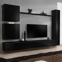 Meblościanka SWITCH SW 8 Czarny / Czarny Połysk SWITCH CZARNY Podstawowe